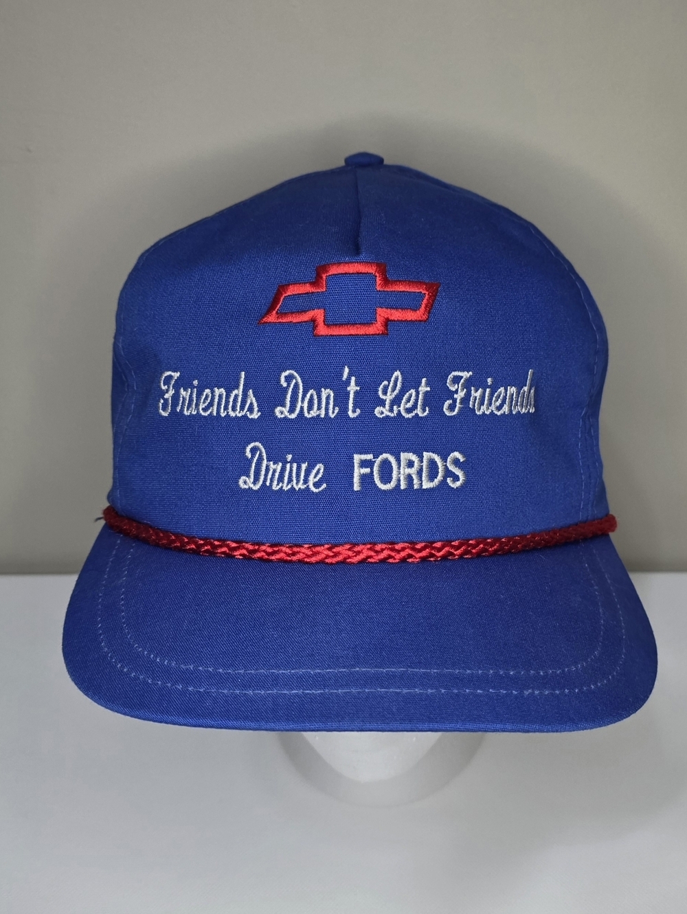 Friends Don't Let Friends Drive Fords Snapback Rope Hat Blue One Size Vintage US